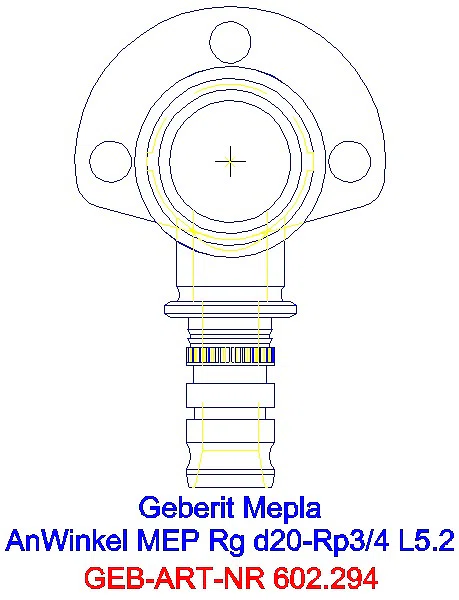 GE Mepla Anschlusswinkel 90Gr Rg d20-Rp3/4 L:52mm_602.294.00.5_A