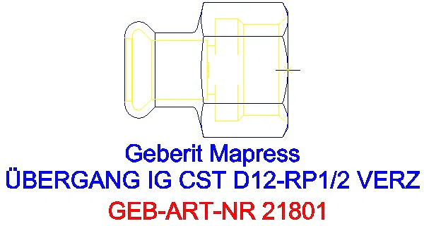 GE Mapress C-Stahl Übergang mit IG d12-Rp1/2 verzinkt_21801_G