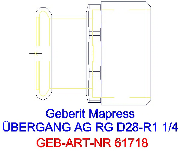 GE Mapress Kupfer Übergang mit AG Rg d28-R1 1/4_61718_G