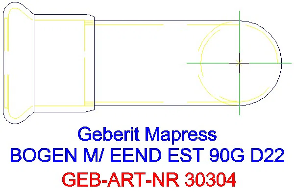 GE Mapress Edelstahl Bogen 90Gr d22 mit Einschubende_30304_G
