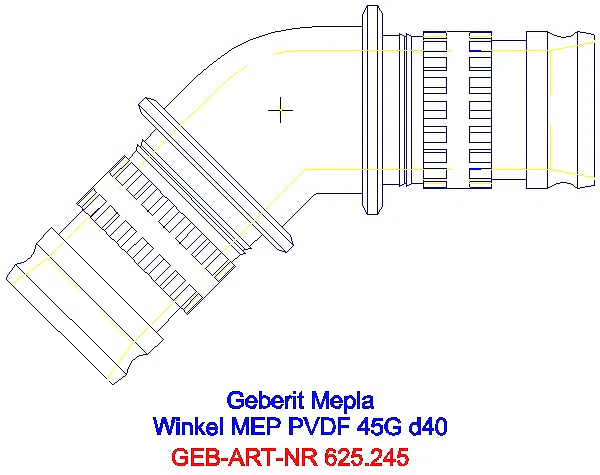 GE Mepla Winkel PVDF 45Gr d40_625.245.00.5_L