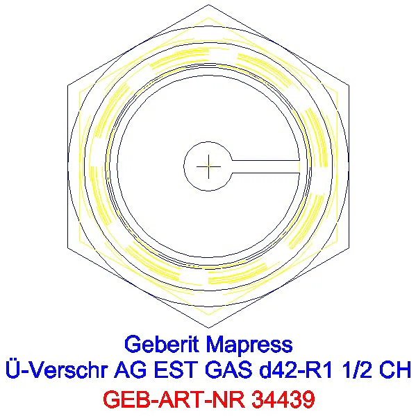 GE Mapress Edelstahl Übergangsverschr. mit AG (Gas) d42-R1 1/2_34439_L