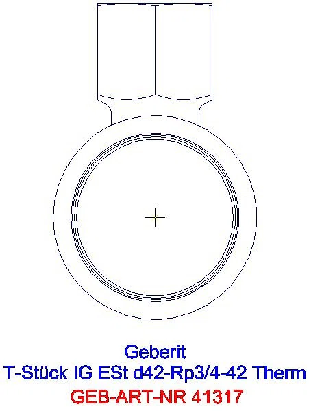 GE Mapress Therm T-Stück mit IG d42-Rp3/4-42_41317_L