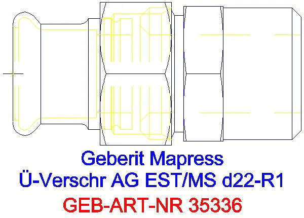 GE Mapress Edelstahl Übergangsverschr. mit AG d22-R1_35336_G