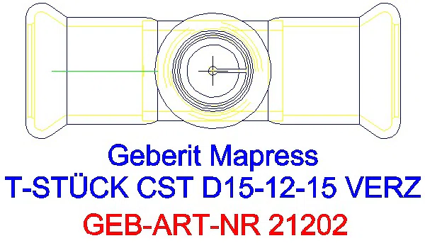 GE Mapress C-Stahl T-Stück reduziert d15-12-15 verzinkt_21202_G