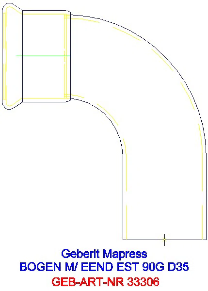 GE Mapress Edelstahl Bogen 90Gr d35 mit Einschubende_33306_A