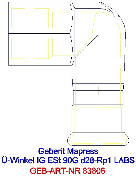 GE Mapress Edelstahl Übergangswinkel 90Gr mit IG (LABS-frei) d28-Rp1_83806_A