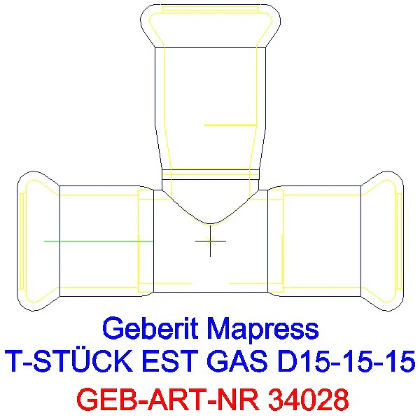 GE Mapress Edelstahl T-Stück egal (Gas) d15-15-15_34028_A