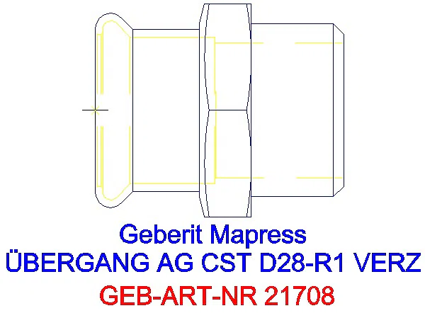 GE Mapress C-Stahl Übergang mit AG d28-R1 verzinkt_21708_A