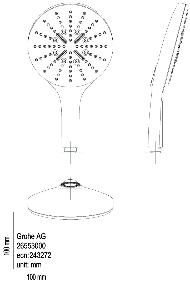 GROHE Handbrause Rainshower 150 SmartActive 26590 8,5l/min chrom