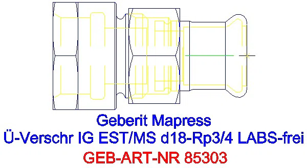 GE Mapress Edelstahl Übergangsverschr. mit IG (LABS-frei) d18-Rp3/4_85303_G