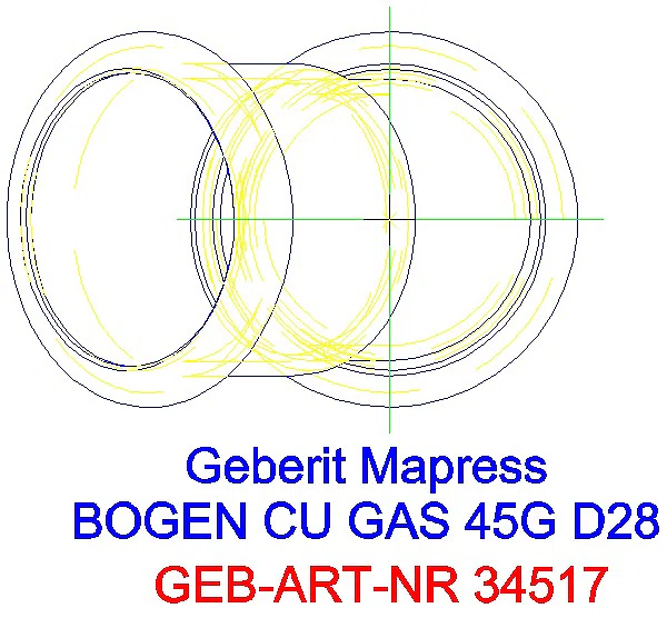 GE Mapress Kupfer Bogen 45Gr (Gas) d28_34517_G