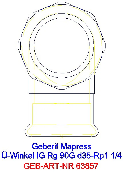 GE Mapress Kupfer Übergangswinkel 90Gr mit IG Rg d35-Rp1 1/4_63857_L