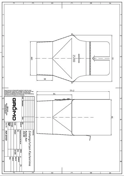 Verzinkter Einhangstutzen 250/80 Kastenform, #Art.Nr. 50510