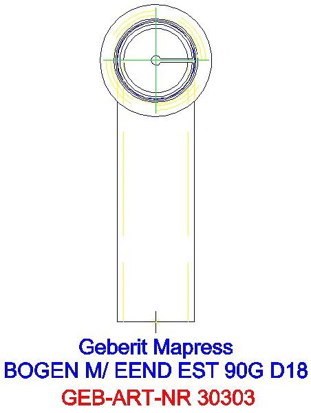 GE Mapress Edelstahl Bogen 90Gr d18 mit Einschubende_30303_L