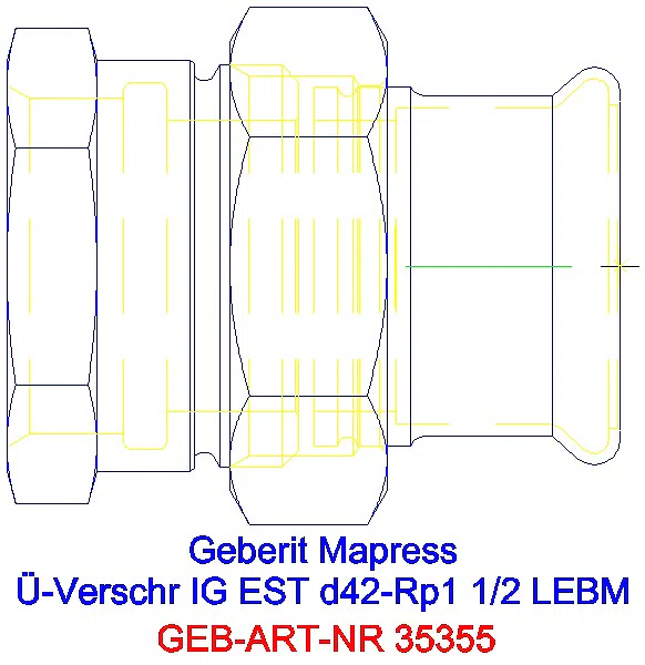 GE Mapress Edelstahl Übergangsverschr. mit IG ÜM aus ESt d42-Rp1 1/2_35355_A