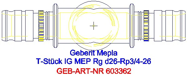 GE Mepla T-Stück mit IG Rg d26-Rp3/4-26_603.362.00.5_G