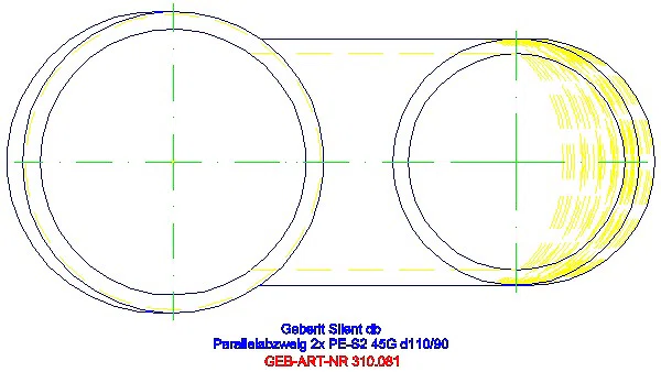 GE Silent-db20 Parallelabzweig 45Gr d110/90_310.081.14.1_G
