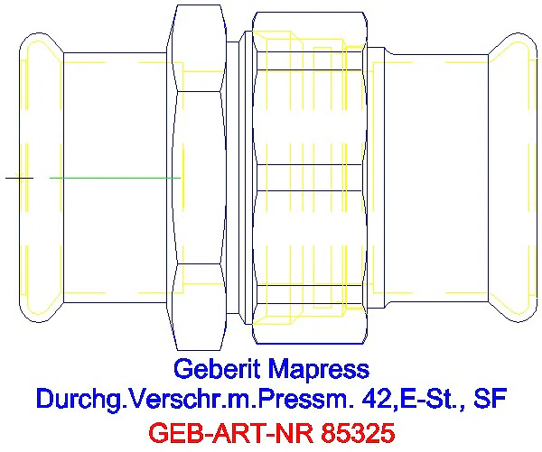 GE Mapress Edelstahl Verschraubung (LABS-frei) d42_85325_G