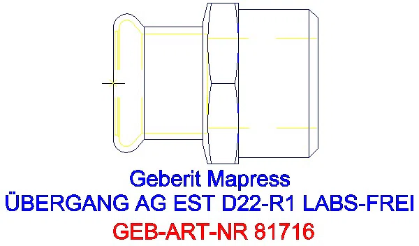 GE Mapress Edelstahl Übergang mit AG (LABS-frei) d22-R1_81716_A