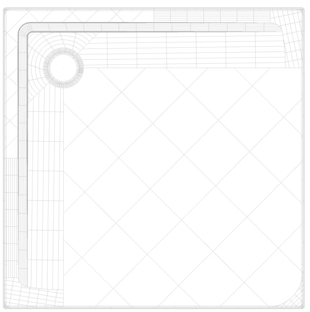 KALDEWEI SUPERPLAN MIT WANNENTRÄGER EXTRAFLACH Duschfläche, 1000x1000x32 mm, Modell-Nr: 1858-5