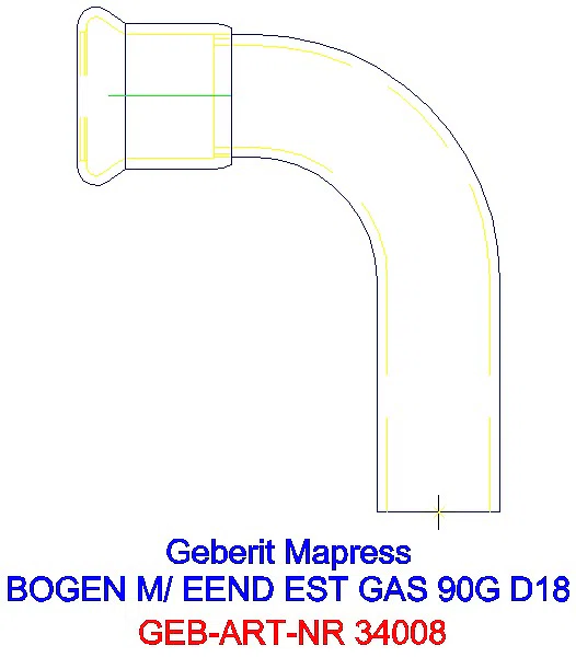 GE Mapress Edelstahl Bogen 90Gr d18 mit Einschubende (Gas)_34008_A