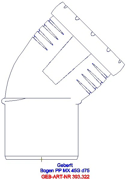 GE Silent-Pro Bogen 45Gr d75mm_393.322.14.1_L