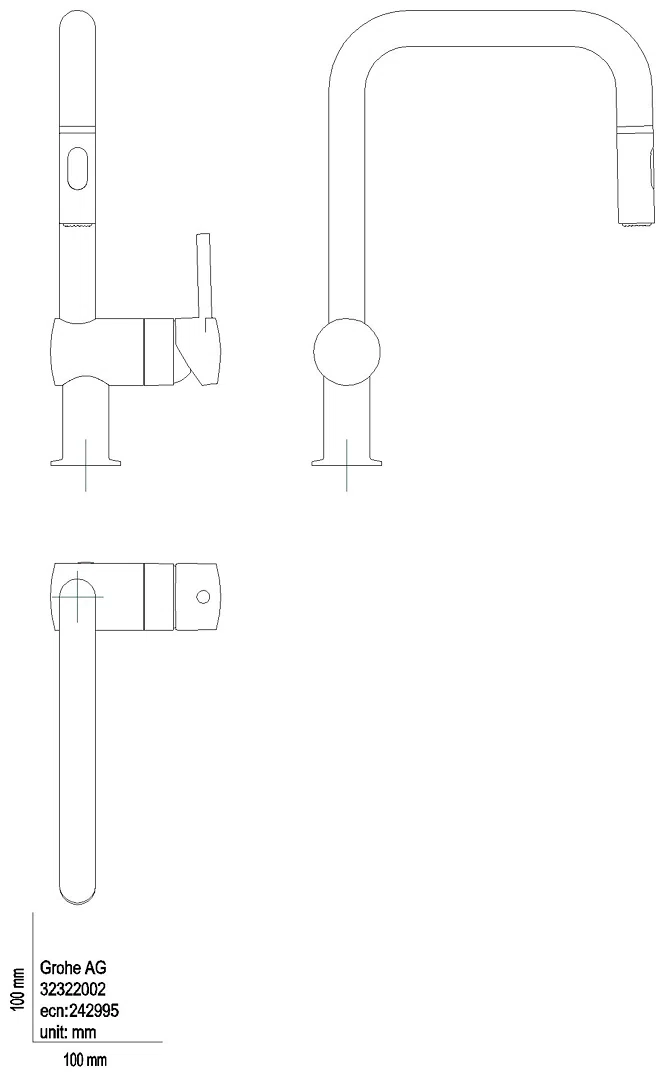 GROHE EH-Spültischbatterie Minta 32322_2 U-Auslauf Spülbrause chrom