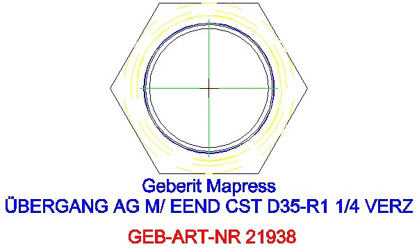 GE Mapress C-Stahl Übergang mit AG und Einschubende d35-R1 1/4 verzinkt_21938_L