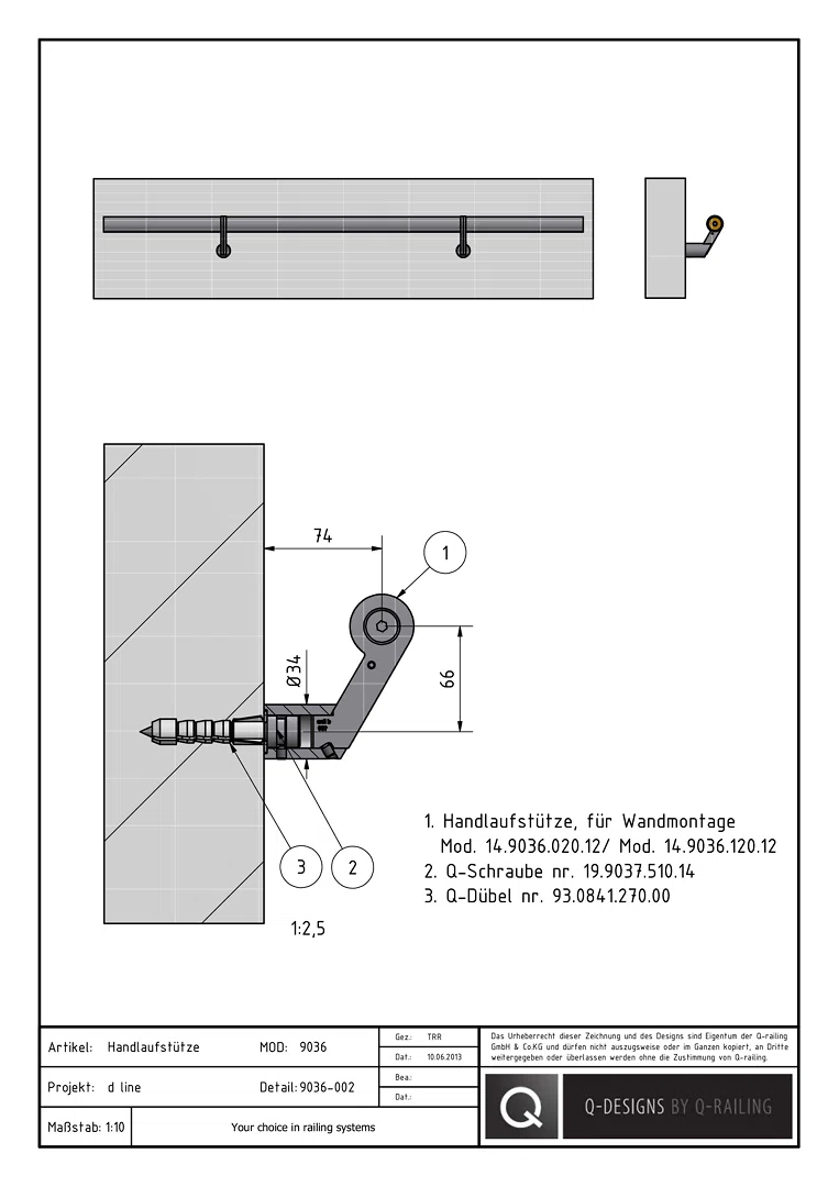 9036-002_d line_Handrail_Bracket_Wall_mount_DE