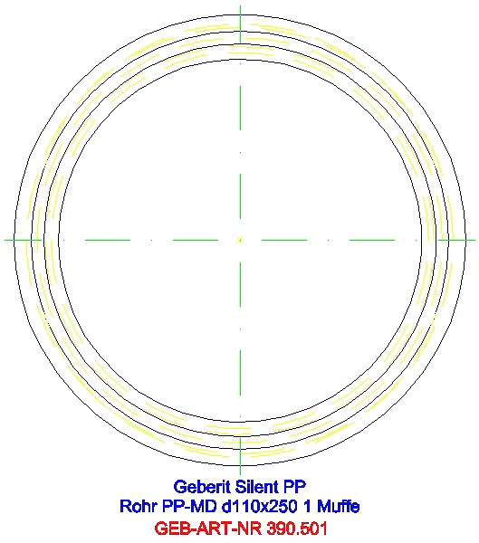 GE Silent-PP Rohr mit Muffe d110x3,6 L:25cm_390.501.14.1_G