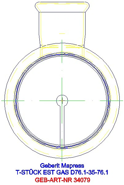 GE Mapress Edelstahl T-Stück reduziert (Gas) d76,1-35-76,1_34079_L