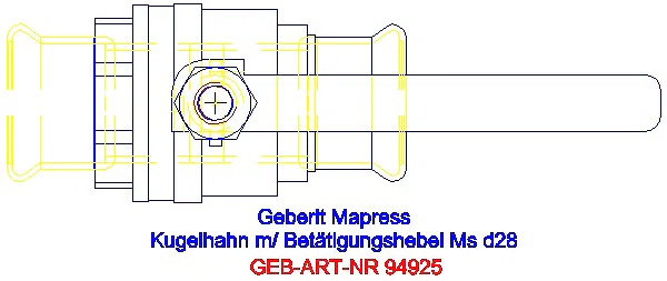 GE Mapress Kugelhahn mit Betätigungshebel Ms d28_94925_G