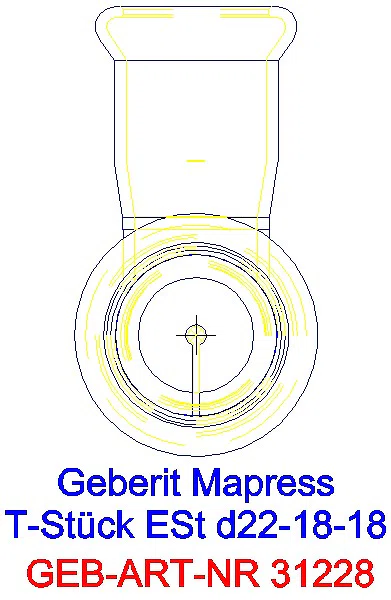 GE Mapress Edelstahl T-Stück reduziert d22-18-18_31228_L