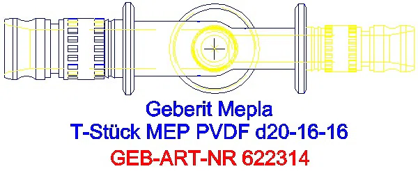 GE Mepla T-Stück reduziert PVDF d20-16-16_622.314.00.5_G