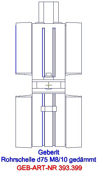 GE Rohrschelle d75 gedämmt mit Gewindemuffe M8 / M10_393.399.26.1_L