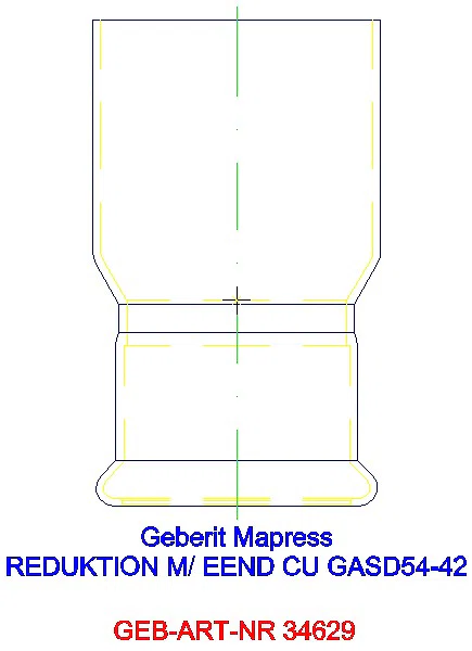 GE Mapress Kupfer Reduktion mit Einschubende (Gas blau) d54-42_34629_G