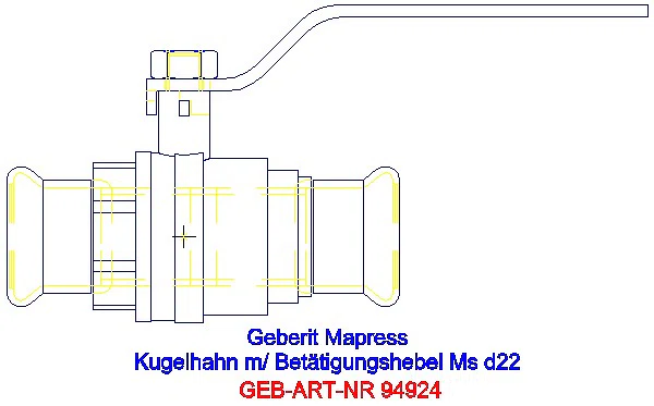 GE Mapress Kugelhahn mit Betätigungshebel Ms d22_94924_A
