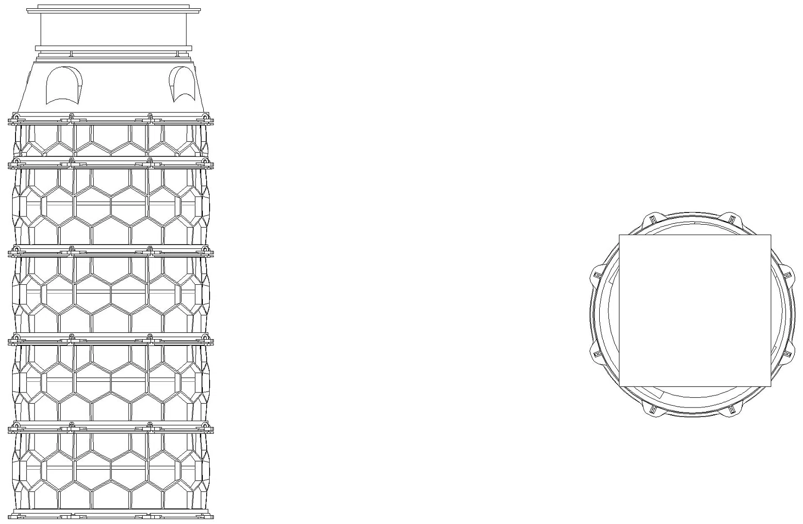 KESSEL-Schachtmodul, H:10,Zugang 800, Kl. A/L 15, ET 2646-2895mm