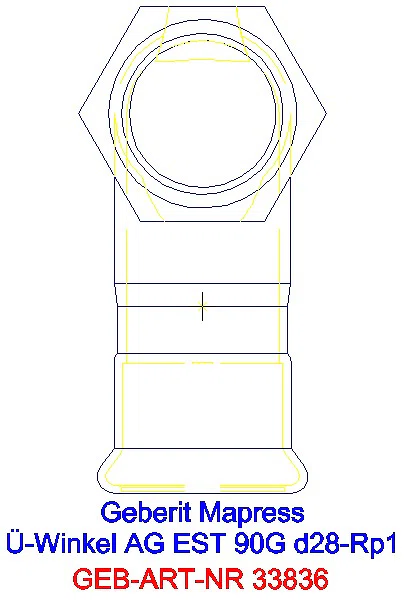 GE Mapress Edelstahl Übergangswinkel 90Gr mit AG d28-R1_33836_L