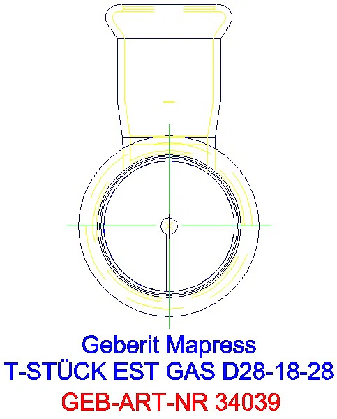 GE Mapress Edelstahl T-Stück reduziert (Gas) d28-18-28_34039_L