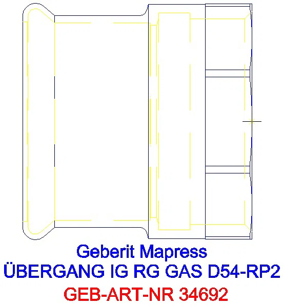 GE Mapress Kupfer Übergang mit IG (Gas) Rg d54-Rp2_34692_G