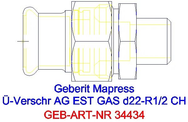 GE Mapress Edelstahl Übergangsverschr. mit AG (Gas) d22-R1/2_34434_G