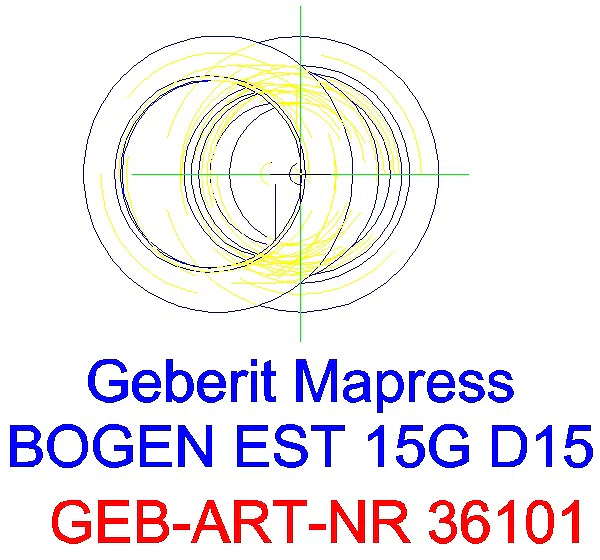 GE Mapress Edelstahl Bogen 15Gr d15_36101_G