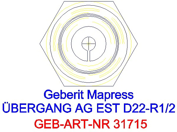 GE Mapress Edelstahl Übergang mit AG d22-R1/2_31715_L