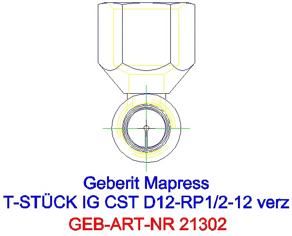 GE Mapress C-Stahl T-Stück mit IG d12-Rp1/2-12 verzinkt_21302_L
