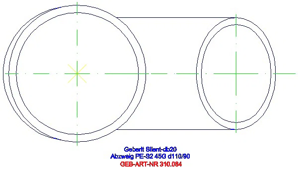 GE Silent-db20 Abzweig 45Gr d110/90_310.084.14.1_G