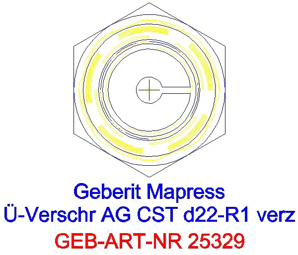GE Mapress C-Stahl Übergangs- verschraubung mit AG d22-R1 verzinkt_25329_L