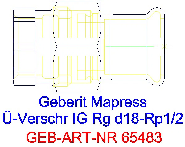 GE Mapress Kupfer Übergangsverschraubung mit IG Rg d18-Rp1/2_65483_G