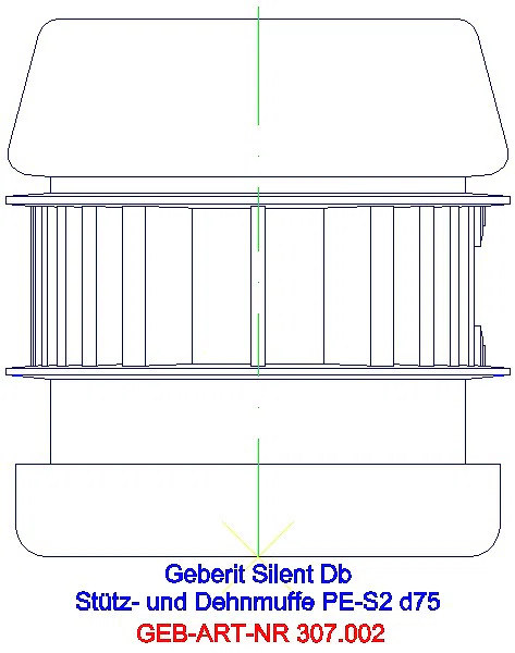 GE Silent-db20 Stütz- und Dehnmuffe d75 Dehnungskompensation und Auszugsicherung_307.002.14.1_L